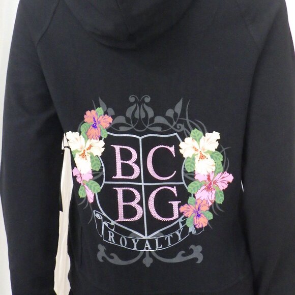 NWT BCBG sz MED, LG, XL 95% cotton PASTEL FLORAL & BLACK 2 PC TRACKSUIT - Picture 2 of 16